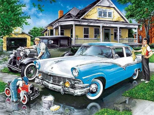 Berühmter Oldtimer Ford Fairlane – diamond painting kit - Diamond Painting
