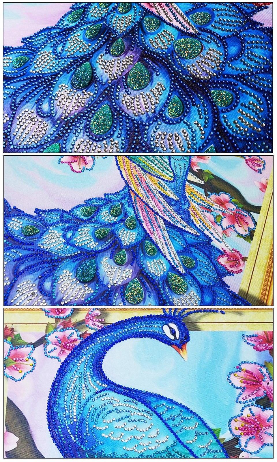 Charmante Pfau-Spezialdiamant-Kunst - Diamond Painting