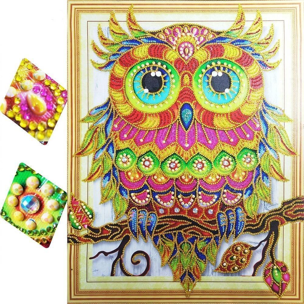 Ein erstaunliches Eulen-Diamant-Kunstset - Diamond Painting