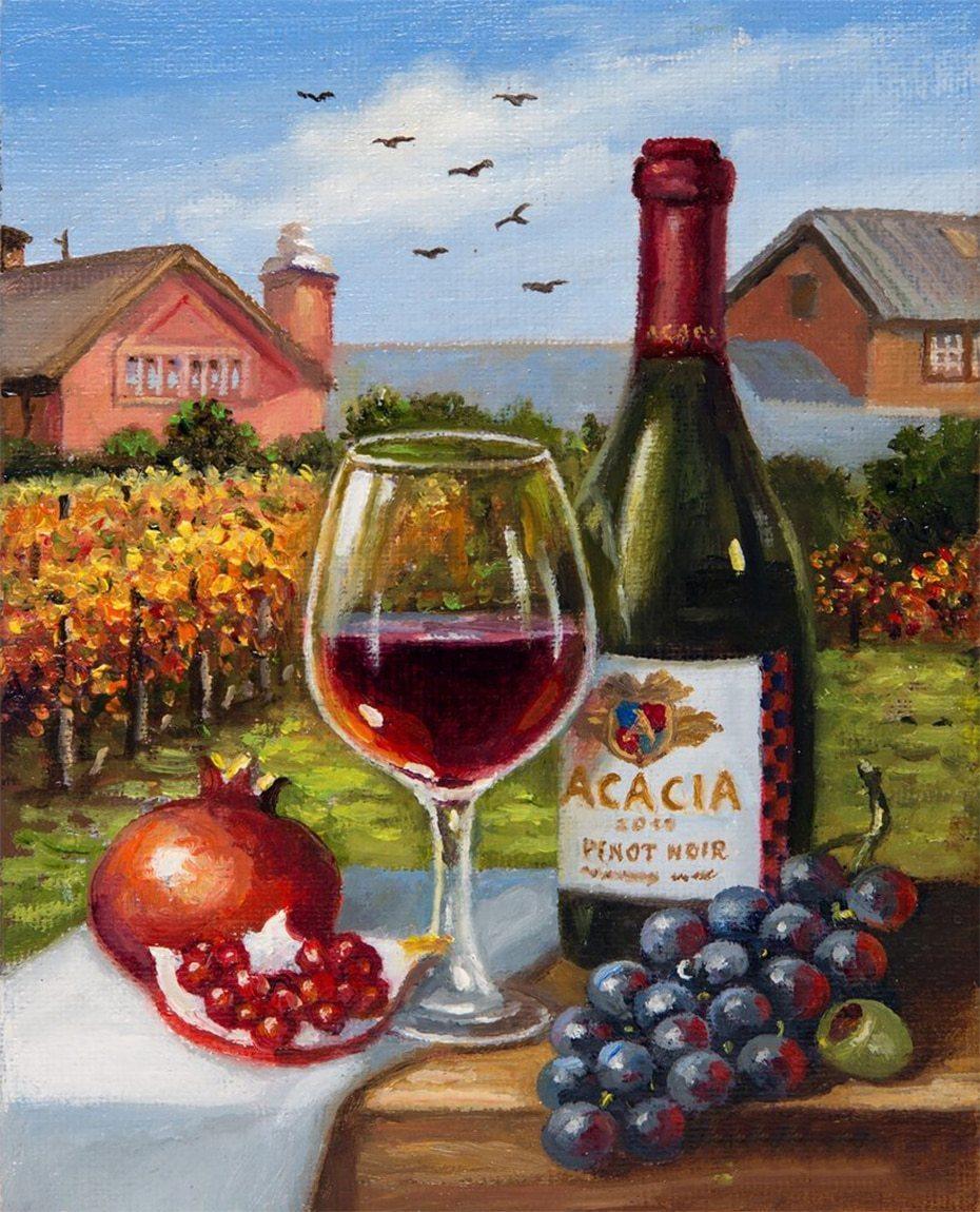Granatapfel, Trauben & Wein Diamond Painting - Diamond Painting