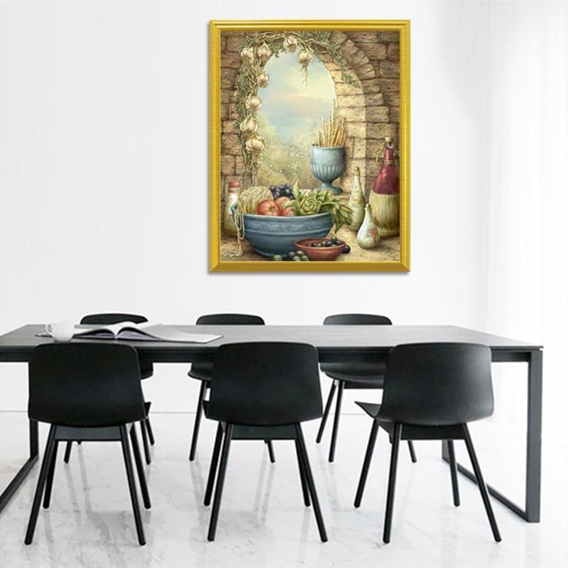 Obst & Blumentöpfe DIY Gemälde - Diamond Painting