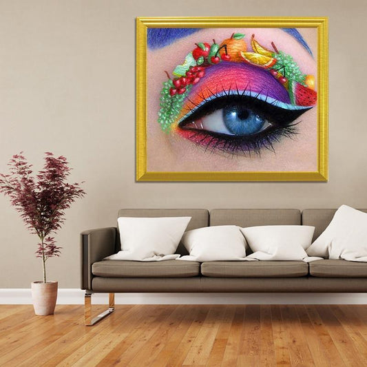 Fruchtkunst auf buntem Auge DIY Malerei - Diamond Painting