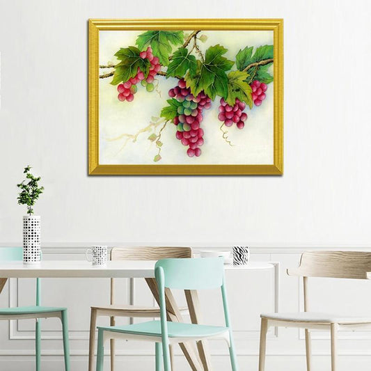 Trauben auf Zweigen DIY Malerei - Diamond Painting