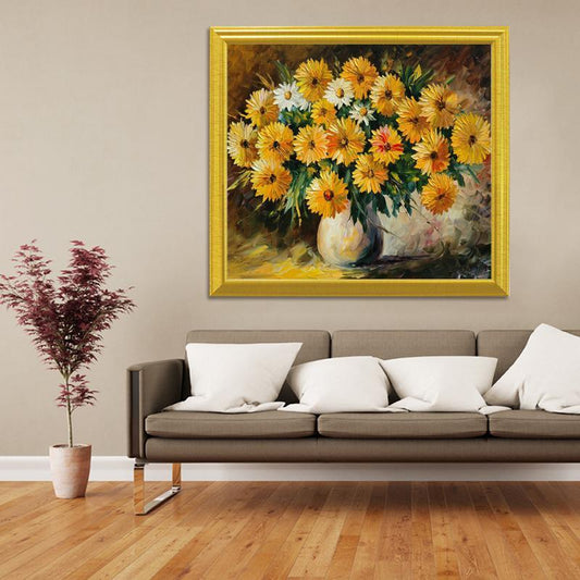 Gelbe & weiße Blumen DIY Malerei - Diamond Painting