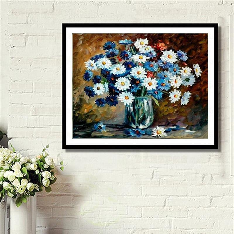 Glasvase & bunte Blumen - Diamond Painting