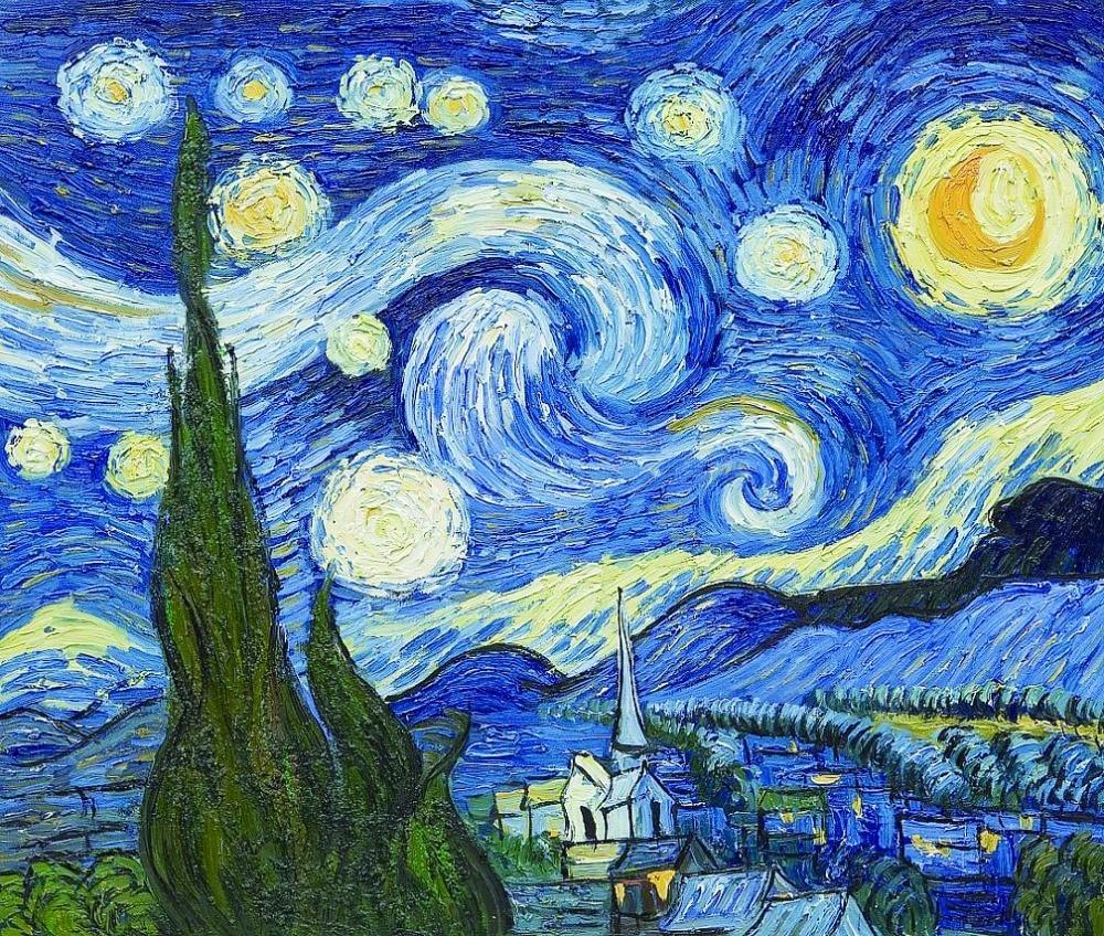Sternennacht nach Vincent van Gogh als Diamond Painting Set