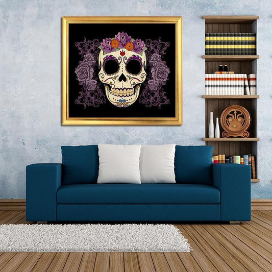 Zuckerschädel & Blumen Diamond Painting - Diamond Painting