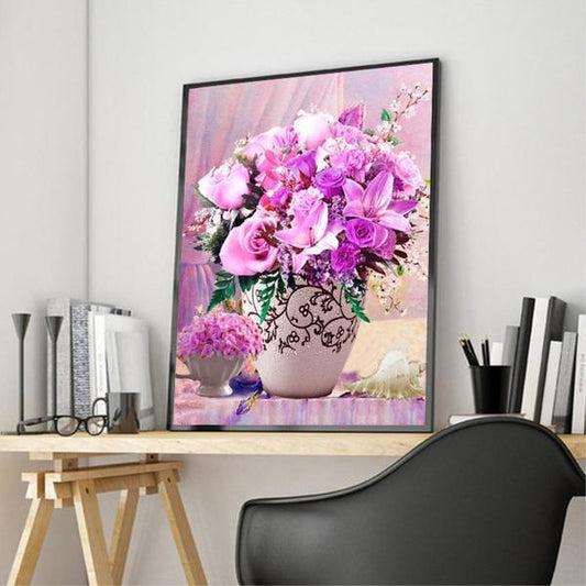 Rosa & lila Rosen DIY Diamond Painting - Diamond Painting