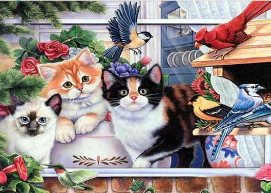 Katzen & Vögel DIY Diamond Paintings - Diamond Painting