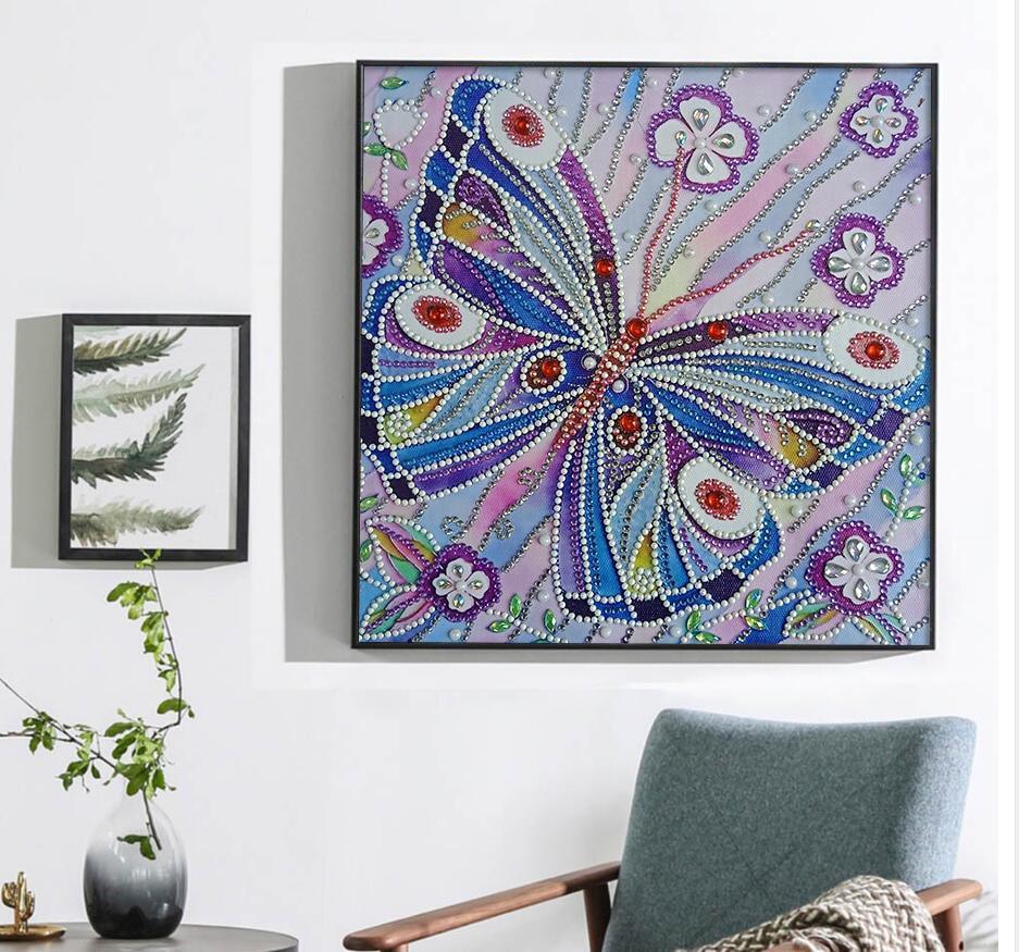 Abstrakter glänzender Schmetterling - Spezial Diamond Painting - Diamond Painting