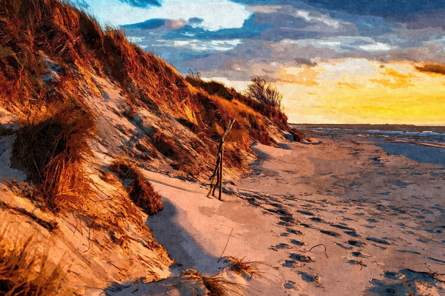 Sonnenuntergang auf den Dünen - Kunst des Denise Dundon - Diamond Painting