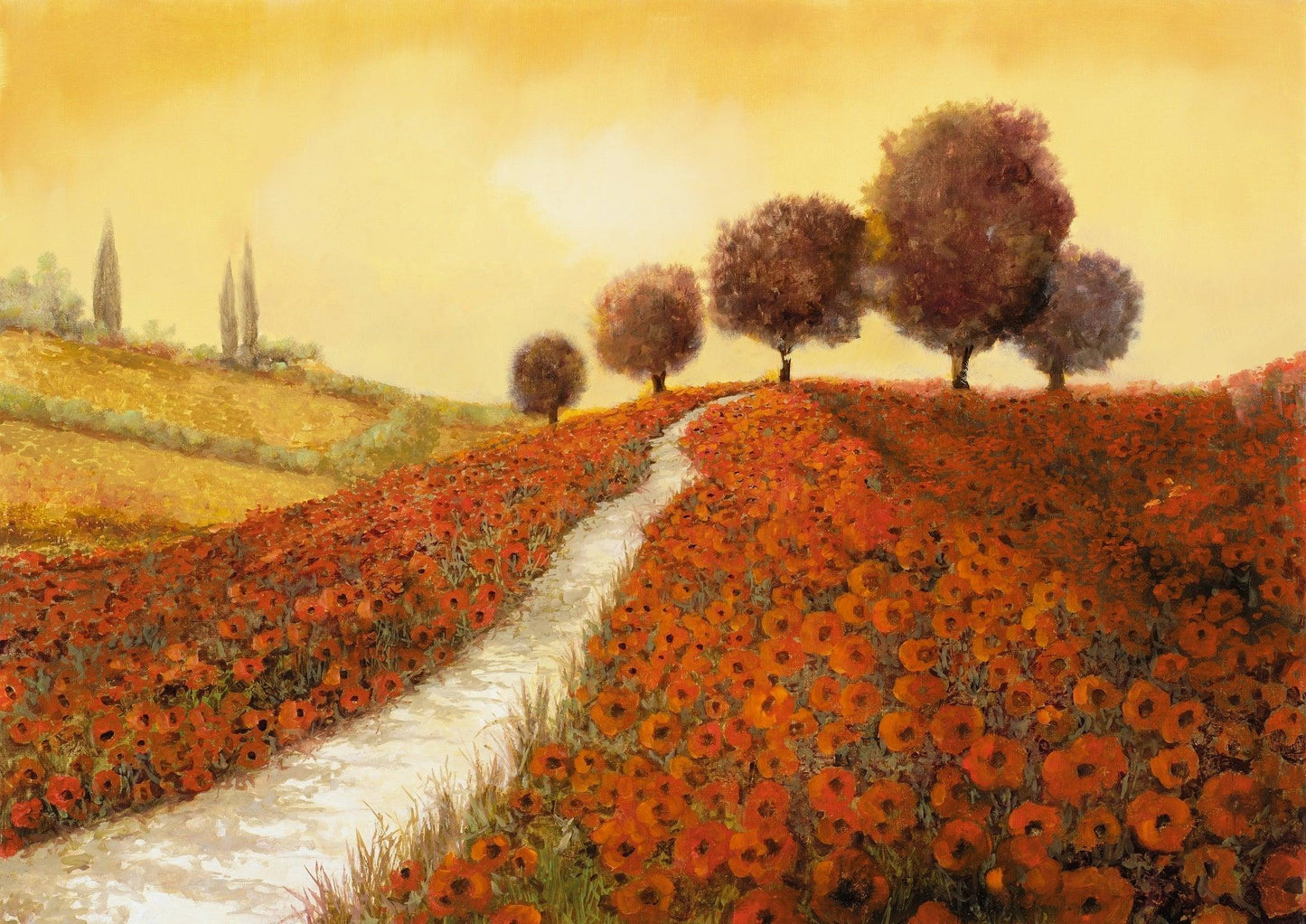 Der Hügel der Mohnblumen - Kunst des Guido Borelli - Diamond Painting