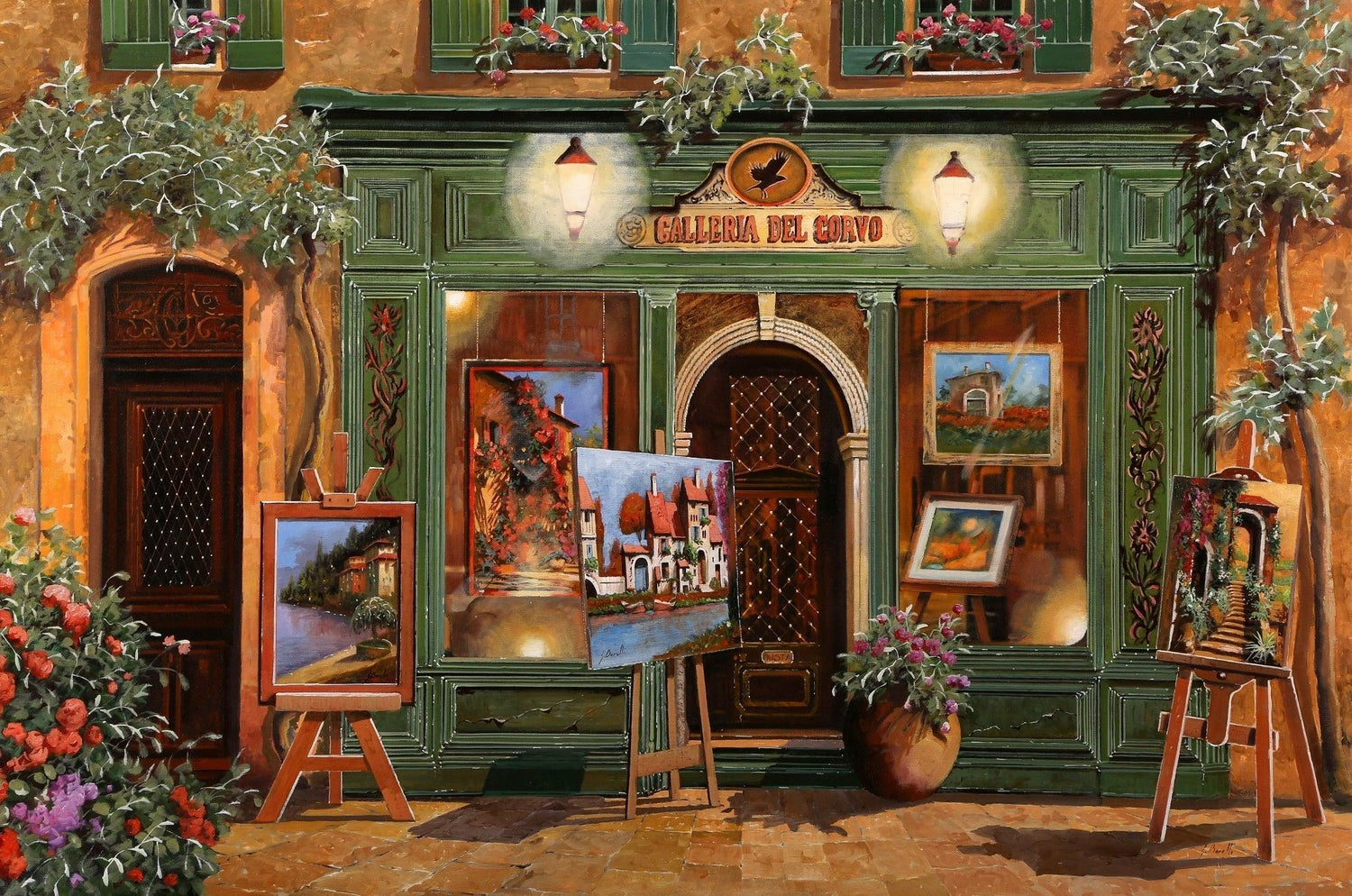 Die alte Galerie der Krähe - Kunst des Guido Borelli - Diamond Painting