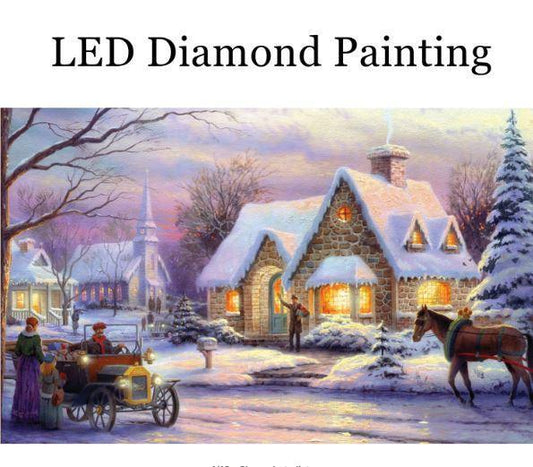 Ein Winterabend LED Art-Kit - Diamond Painting